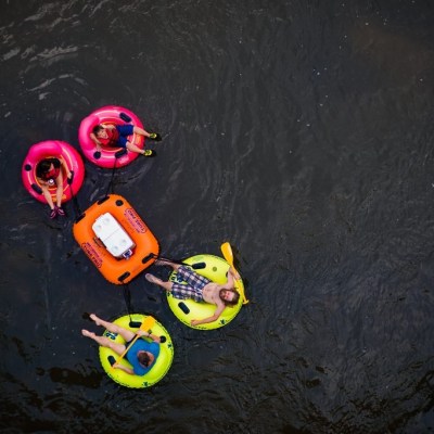 a person swimming in the water