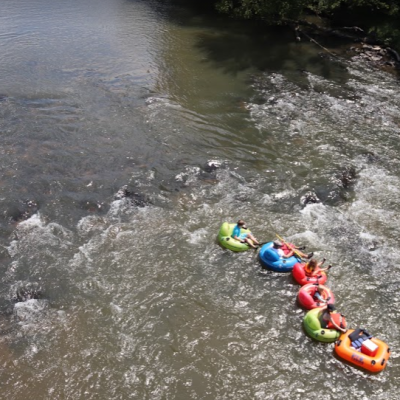 a person swimming in the water