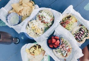a close up of food on a table